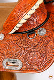 HILASON Western Horse Treeless Trail Barrel Saddle American Leather | Horse Saddle | Western Saddle | Treeless Saddle | Saddle for Horses | Horse Leather Saddle