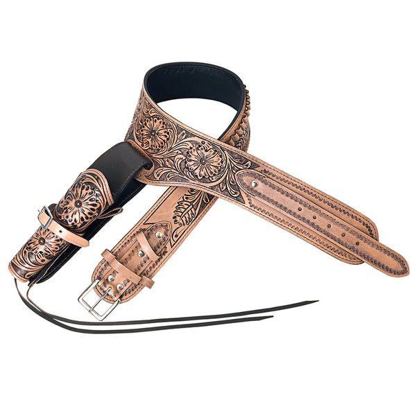 Hilason Western Right Hand Gun Holster Rig 22 Caliber Leather Cowboy - Uhorse