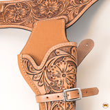 34 In Leather Gun Holster Hilason Western Right Hand Rig 38 Cal Cowboy