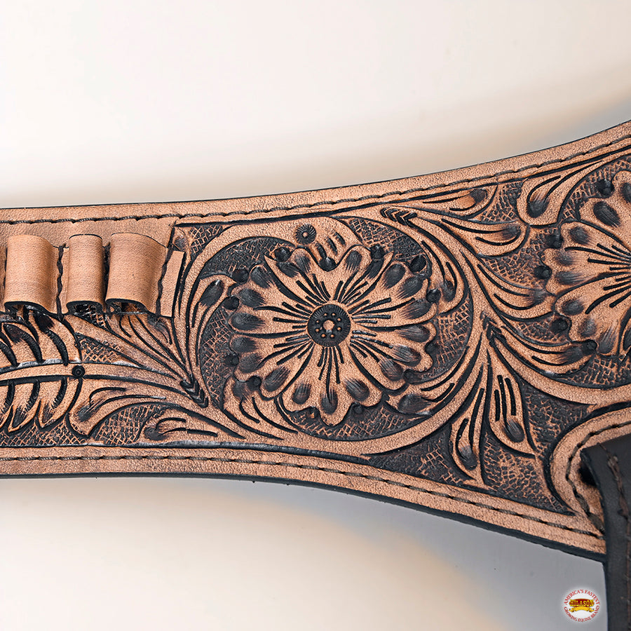 HILASON Western Right Hand Gun Holster Rig 38 Cal Leather Cowboy | Costume Belt