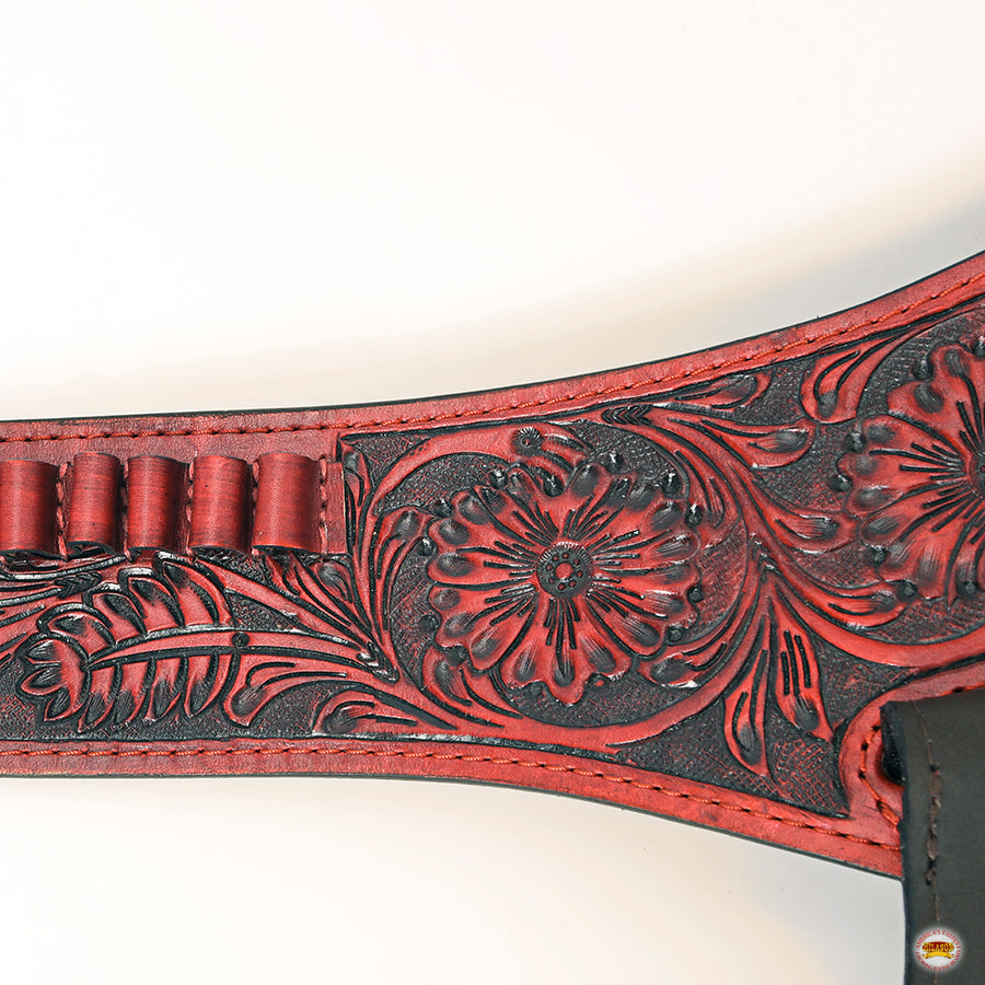 HILASON Western Leather Gun Holster Right Hand Rig 38 Cal Cowboy | Costume Belt