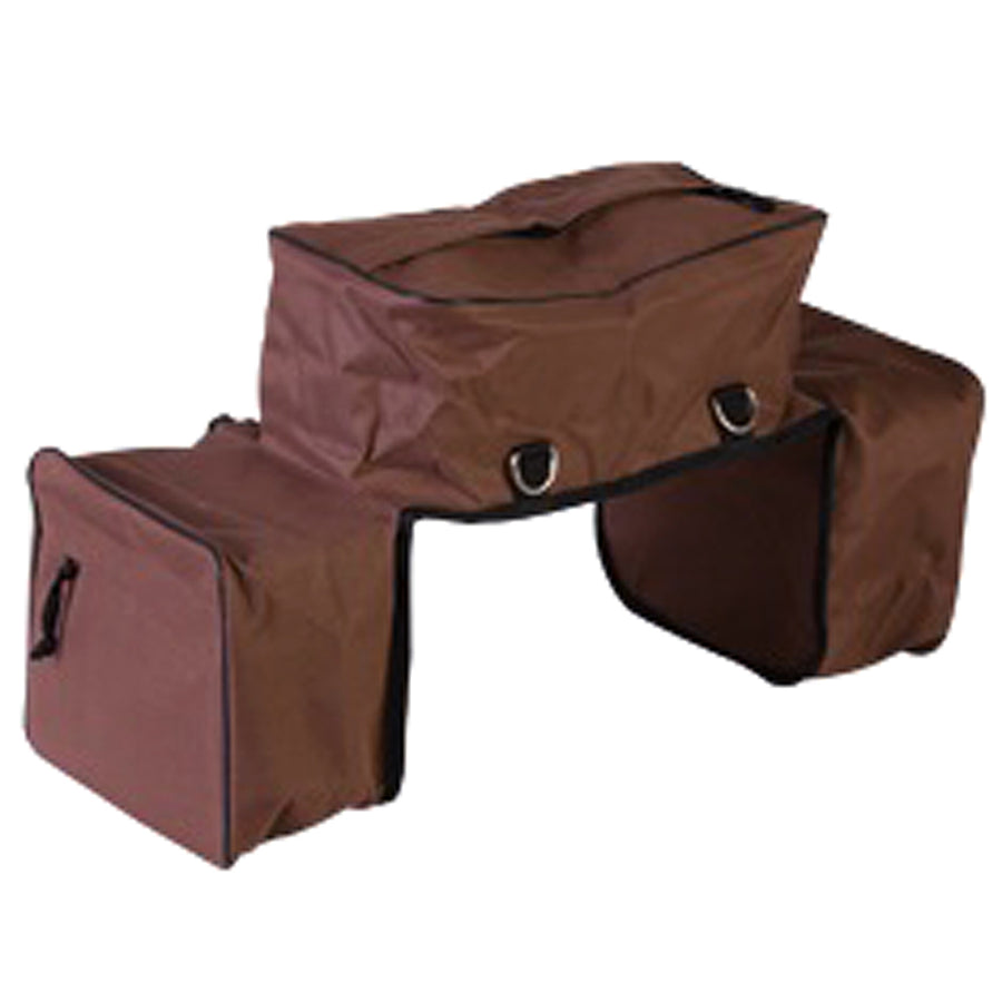 Brown nylon saddle bag with D-ring hardware - Uhorse