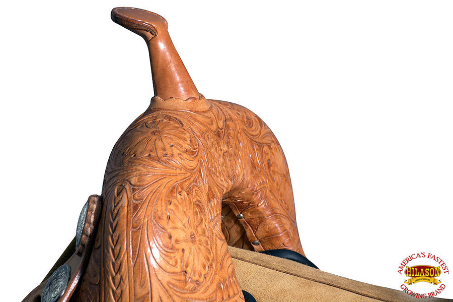 HILASON Western Classic Treeless Trail Barrel American Leather Saddle | Horse for Horses