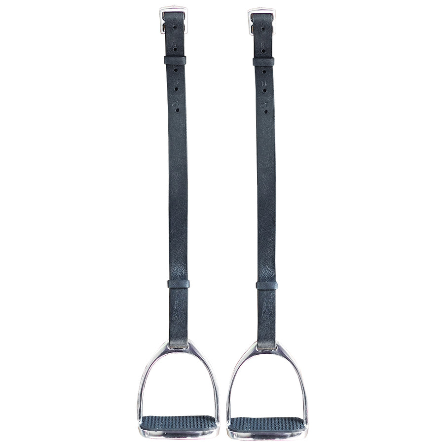Hilason All English Saddle Leather Stirrup Black With Pair - Uhorse