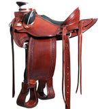16 In W. H. Saddle American Leather Wade Ranch Roping Mahogany Hilason by Hilason – Cowboy and equestrian accessories
