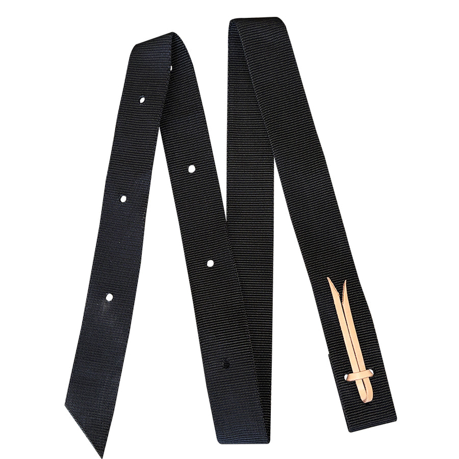 2 In X 6 Ft Hilason Western Horse Polypropylene Leather Cinch Strap Black - Uhorse