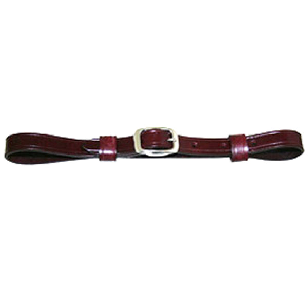 Burgundy leather curb chain with silver buckle - Uhorse