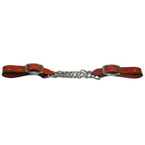 5/8 Inch Hilason Western Chestnut Leather Flat Twisted Horse Mouth Curb Chain
