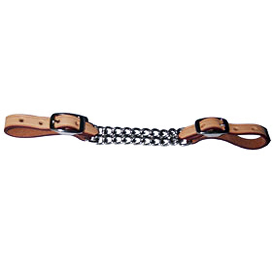 Leather curb chain with wooden cheeks - Uhorse
