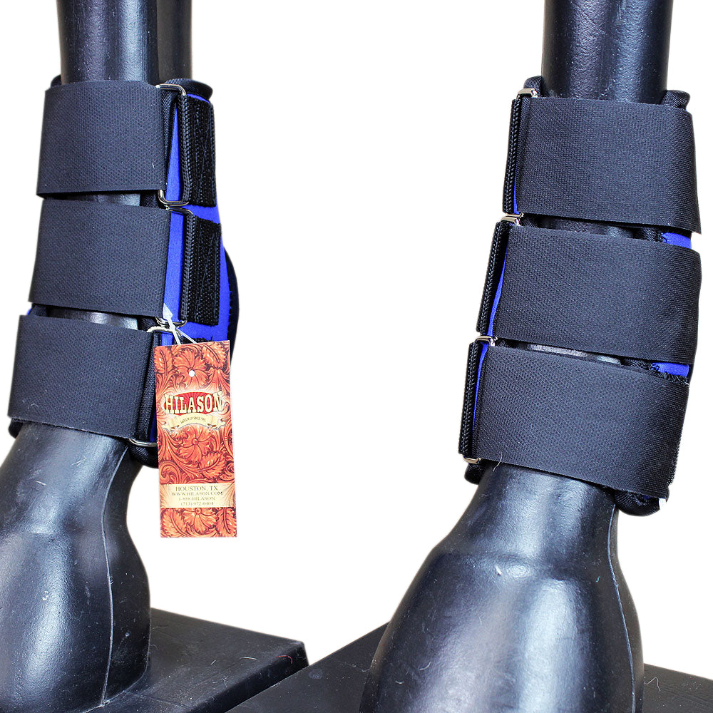 Hilason Western Horse Tack Leg Protection Deluxe Skid Boots - Blue