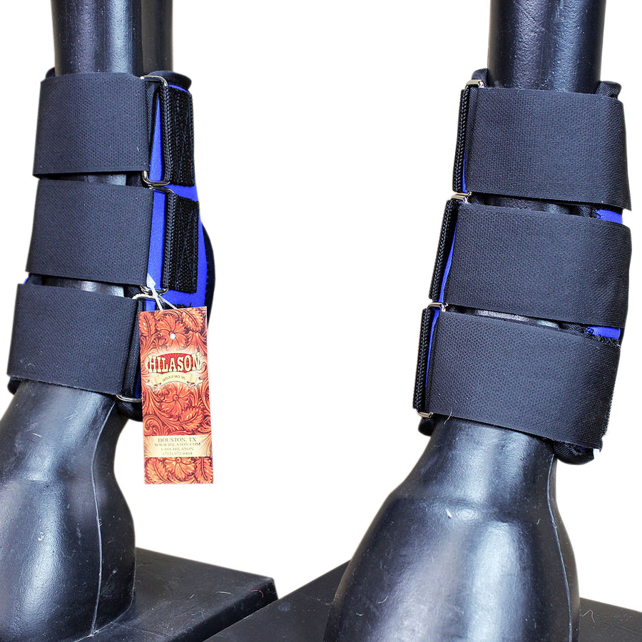 Hilason Western Horse Tack Leg Protection Deluxe Skid Boots Blue - Uhorse