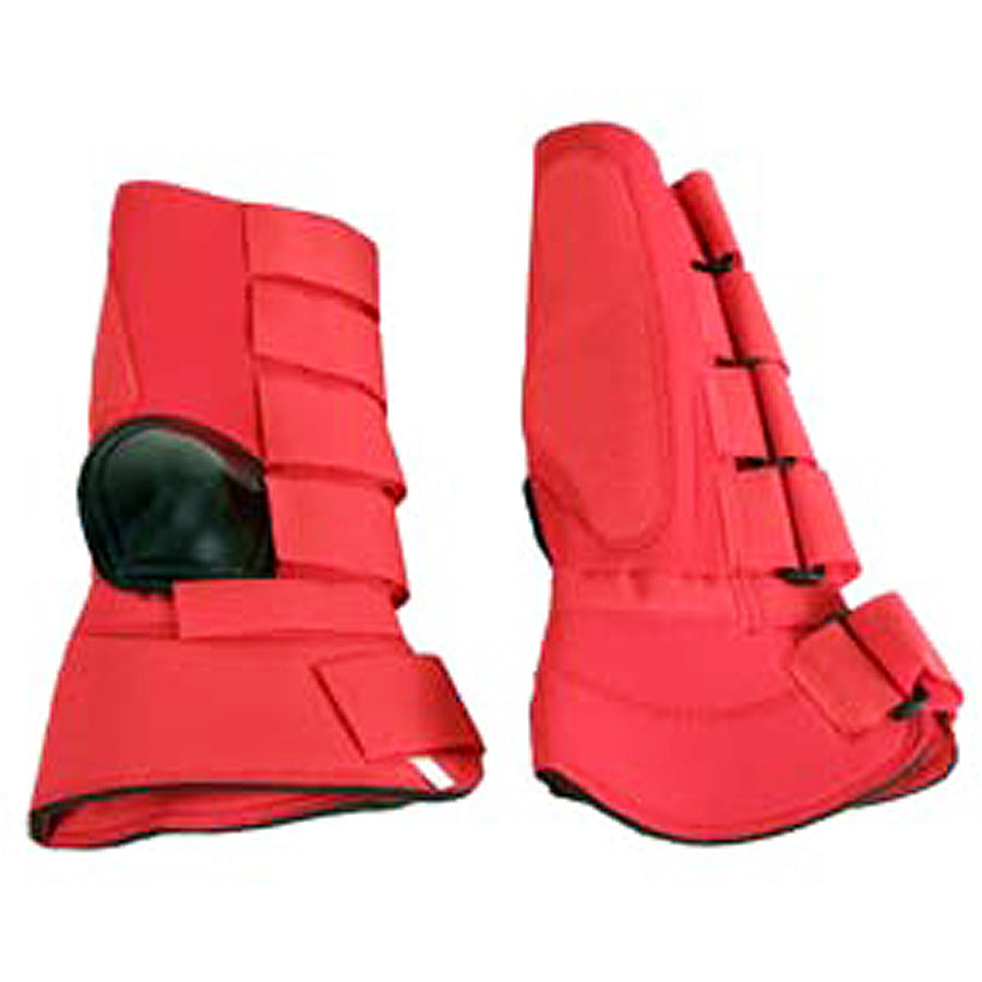 Red nylon horse leg wraps with black closures - Uhorse