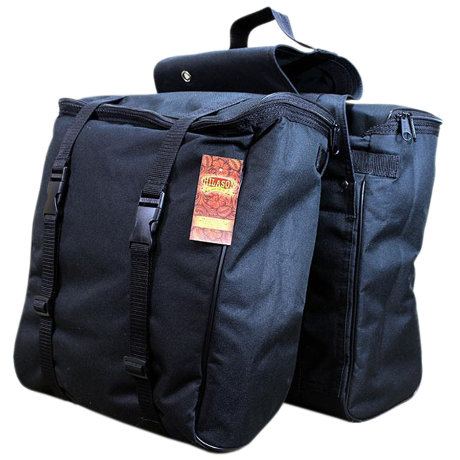 Hilason Black Western Horse Tack Cordura Insulated Saddle Bag - Uhorse