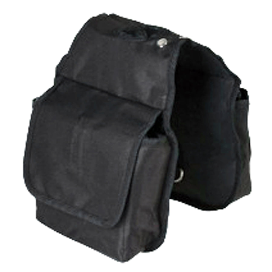 Black canvas saddlebag with dual compartments - Uhorse