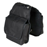 Black canvas saddlebag with dual compartments - Uhorse
