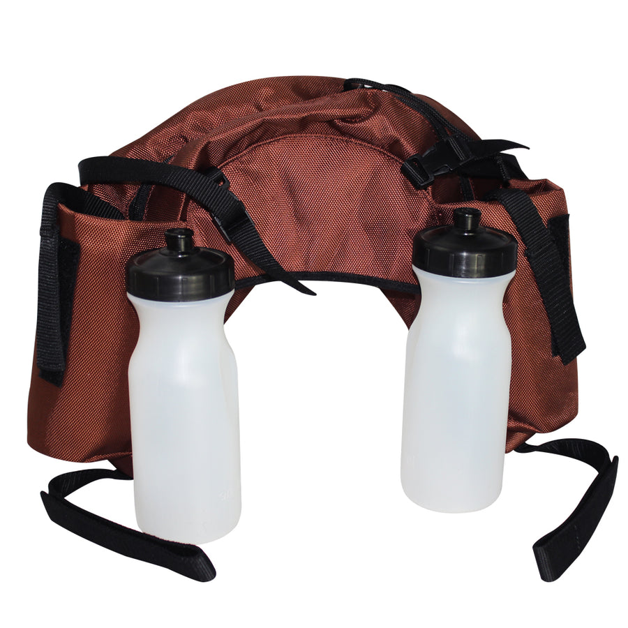 Hilason Western 600D Cordura Outer Saddle Bags with Bottle Brown - Uhorse