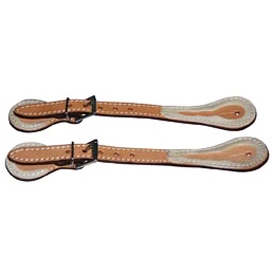 Hilason Russet Leather Spur Straps 1 Ply Stitched W/ Rawhide Trim – by Hilason – Cowboy and equestrian accessories