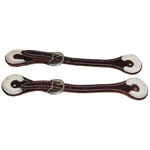 Hilason Burgundy Leather Spur Straps 1 Ply Stitched Skirt Rawhide Trim by Hilason – Cowboy and equestrian accessories