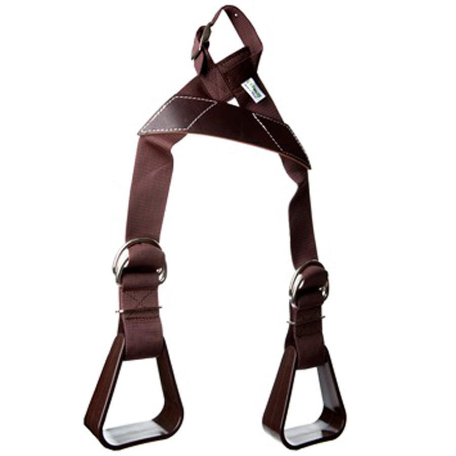 Brown nylon stirrup hobbles with metal rings - Uhorse