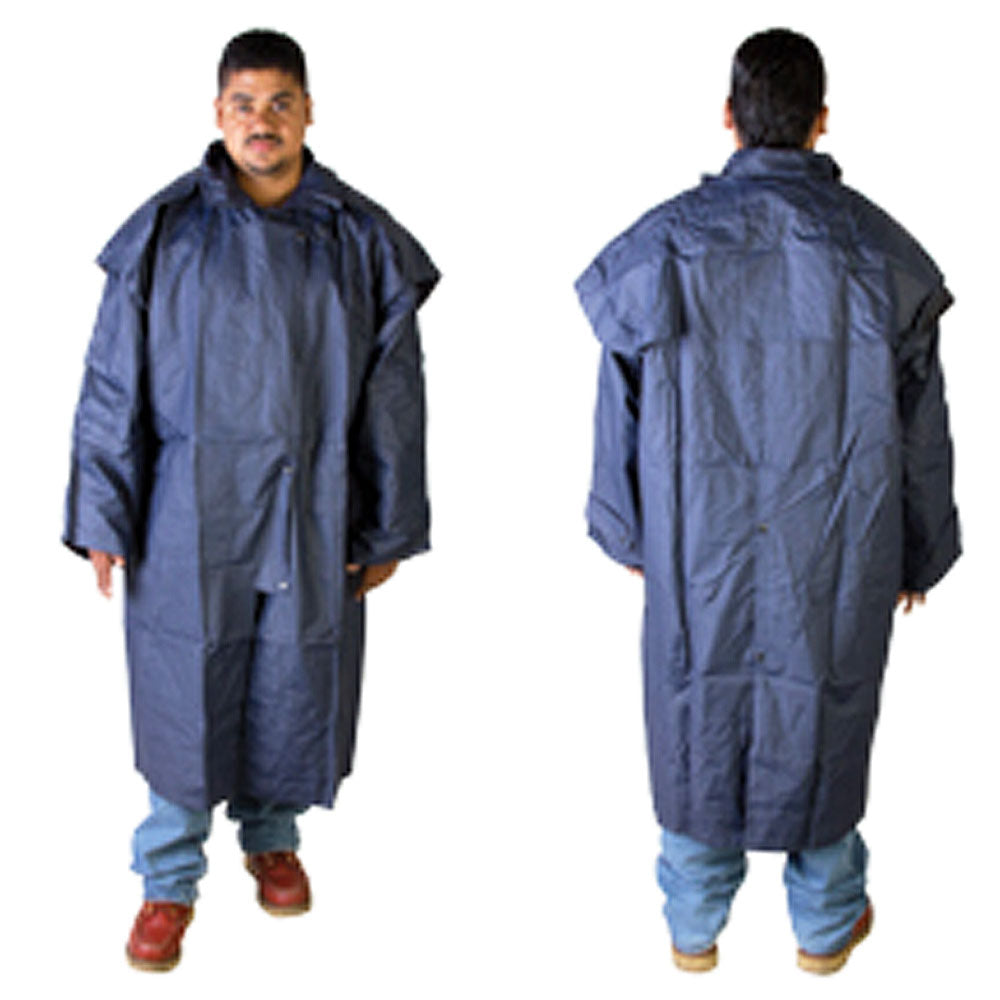 Medium Hilason Waterproof Rain Duster Slicker Slicker Jacket Navy Blue
