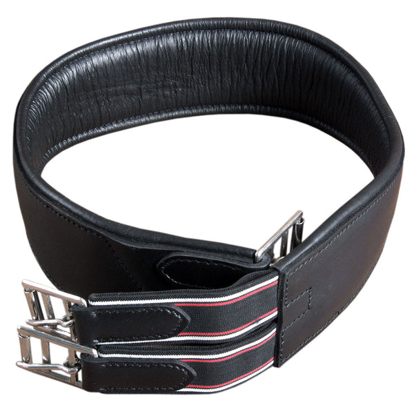 Hilason Padded Leather Horse English Saddle Girth Cinch Roller Buckles - Uhorse