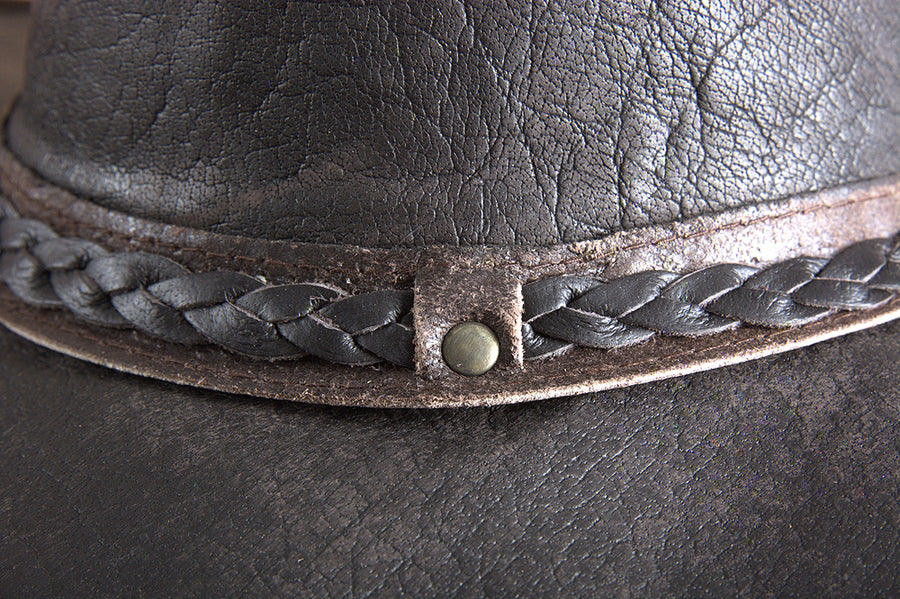 HILASON L M S X Hand Made Genuine Cubic Leather Crushable Hat 3 In Brim | Cowboy Cow Girl Hats Sun for Women & Men Fedora