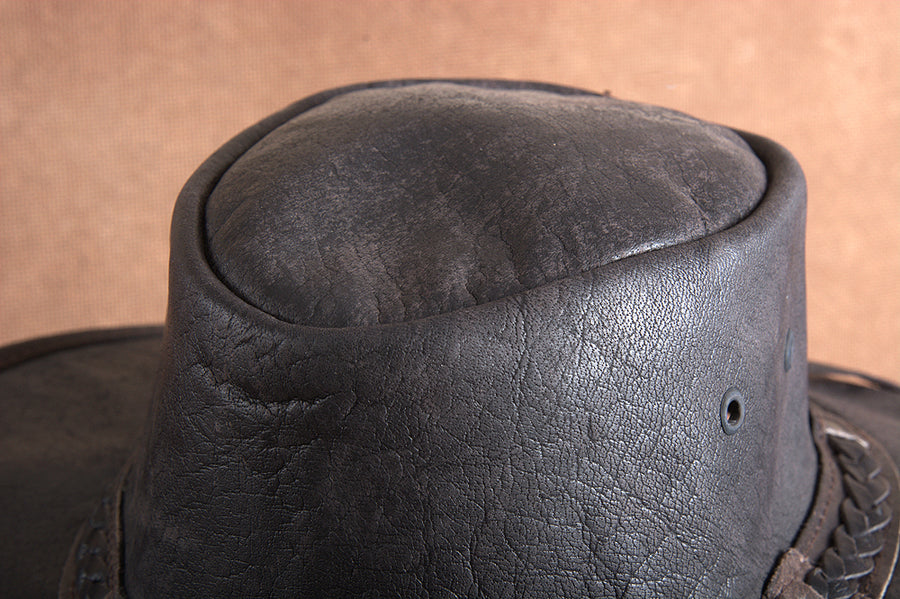 HILASON L M S X Hand Made Genuine Cubic Leather Crushable Hat 3 In Brim | Cowboy Cow Girl Hats Sun for Women & Men Fedora