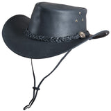 HILASON L M S X l Hand Made Genuine Cubic Leather Crushable Hat 3 In Brim | Cowboy Hat | Cow Girl Hats | Sun Hats for Women & Men | Leather Hat | Fedora Hats
