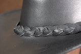 L M S Xl Hilason Hand Made Split Antique Leather Crushable Hat  3 In Brim