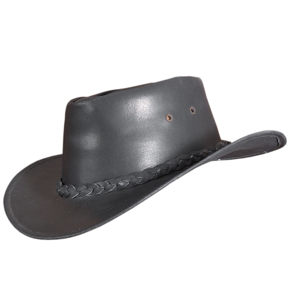 L M S Xl Hilason Hand Made Split Antique Leather Crushable Hat  3 In Brim