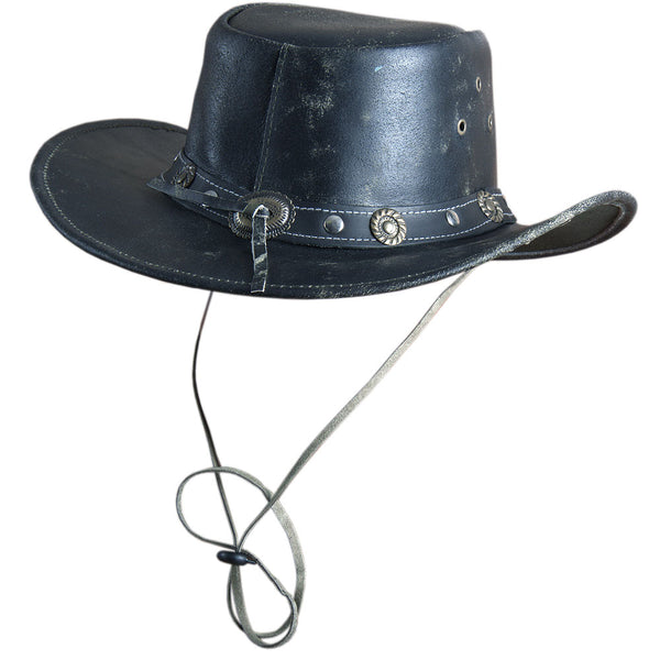 L M S Xl Hilason Split Antique Leather Crushable Hat 3 In Brim - Uhorse