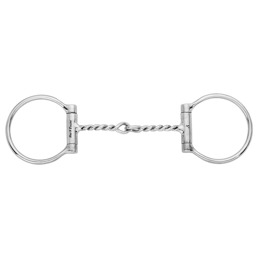 BAR H EQUINE D-Ring Stainless Steel Twisted Wire Snaffle Bit - Uhorse