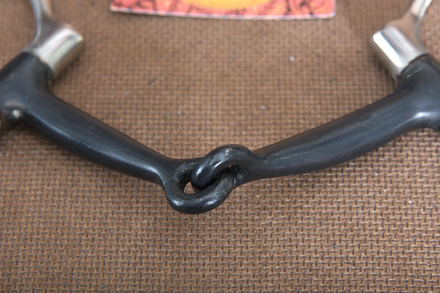 5" Hilason Western Sweet Iron Ring Stainless Steel Horse Black Mouth Bit