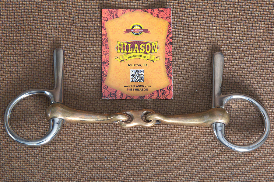 5" Hilason Western Trotting Horse Ring Bit W/ Copper Mouth Link Slide