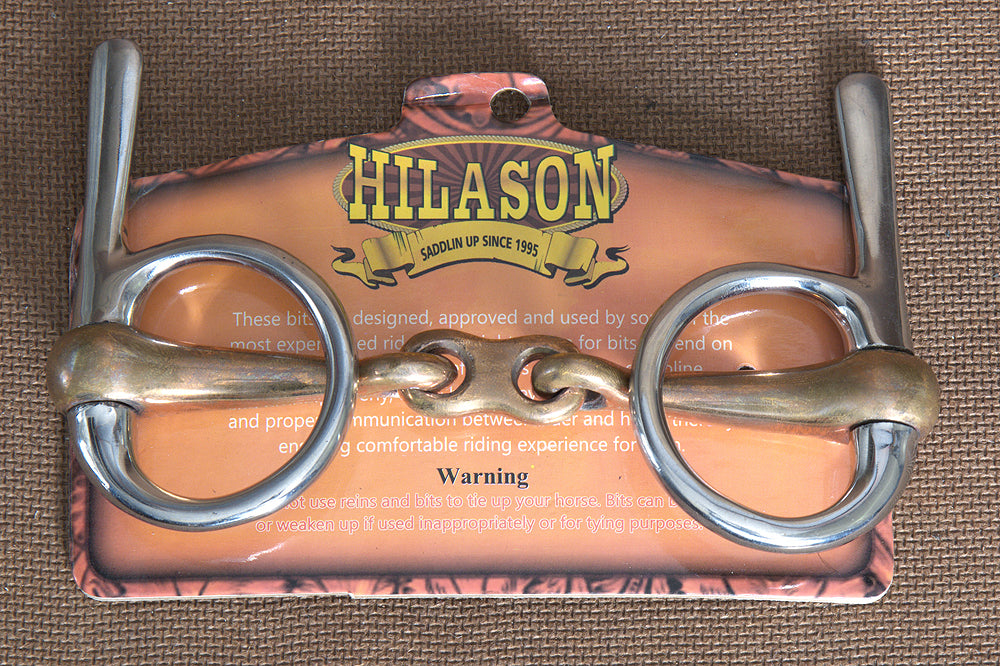 5" Hilason Western Trotting Horse Ring Bit W/ Copper Mouth Link Slide