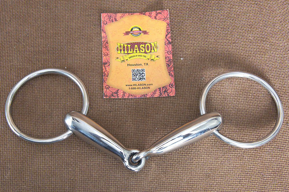 5" Hilason Western Stainless Steel Loose Ring Hollow Horse Mouth Bit