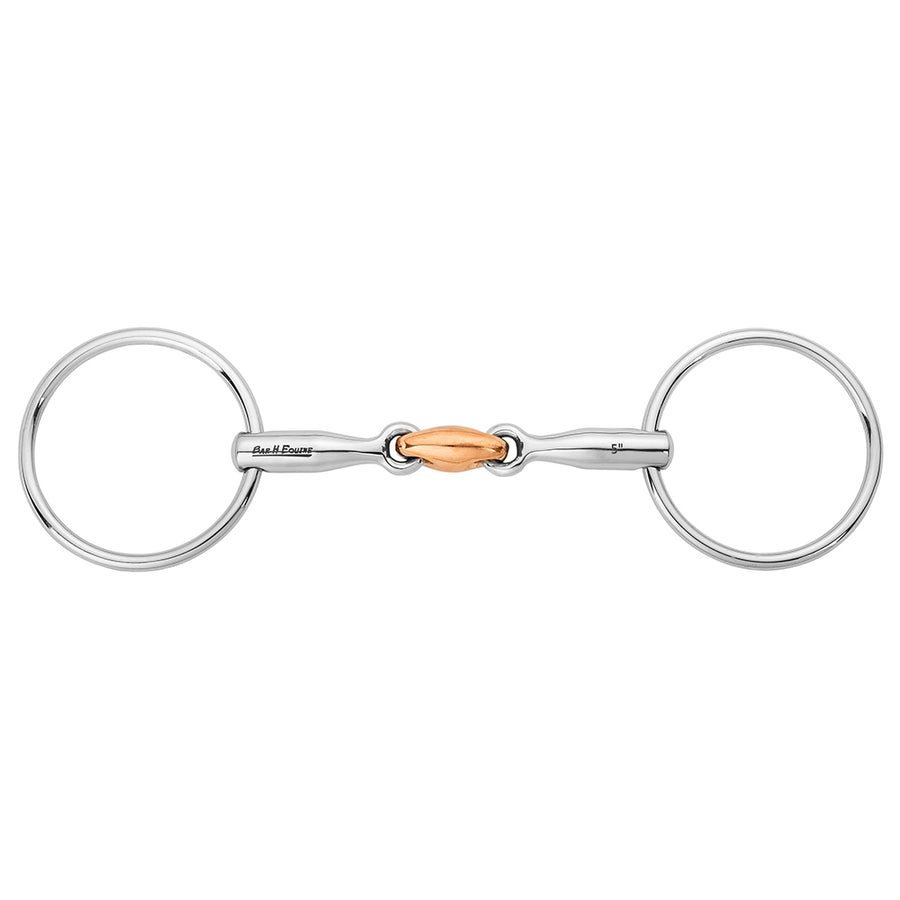 BAR H EQUINE Loose Ring Double Jointed Snaffle Bit with Copper Lozenge by Hilason – Cowboy and equestrian accessories