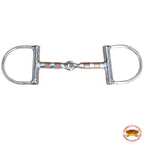 5" Hilason Horse Stainless Steel Horse Mouth Dee Bit W/ Red Copper Ring