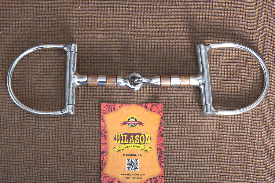 5" Hilason Horse Stainless Steel Mouth Dee Bit W/ Red Copper Ring