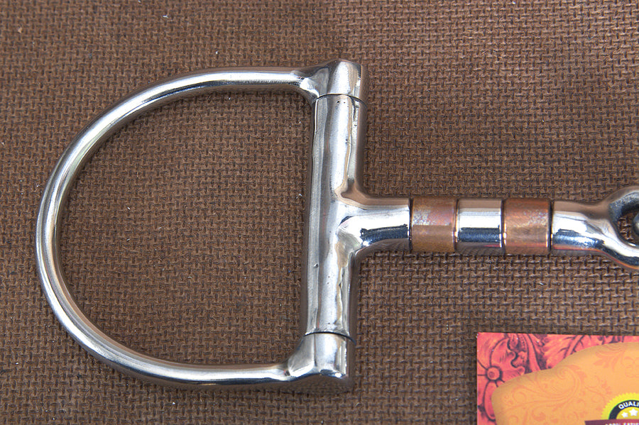 5" Hilason Horse Stainless Steel Mouth Dee Bit W/ Red Copper Ring