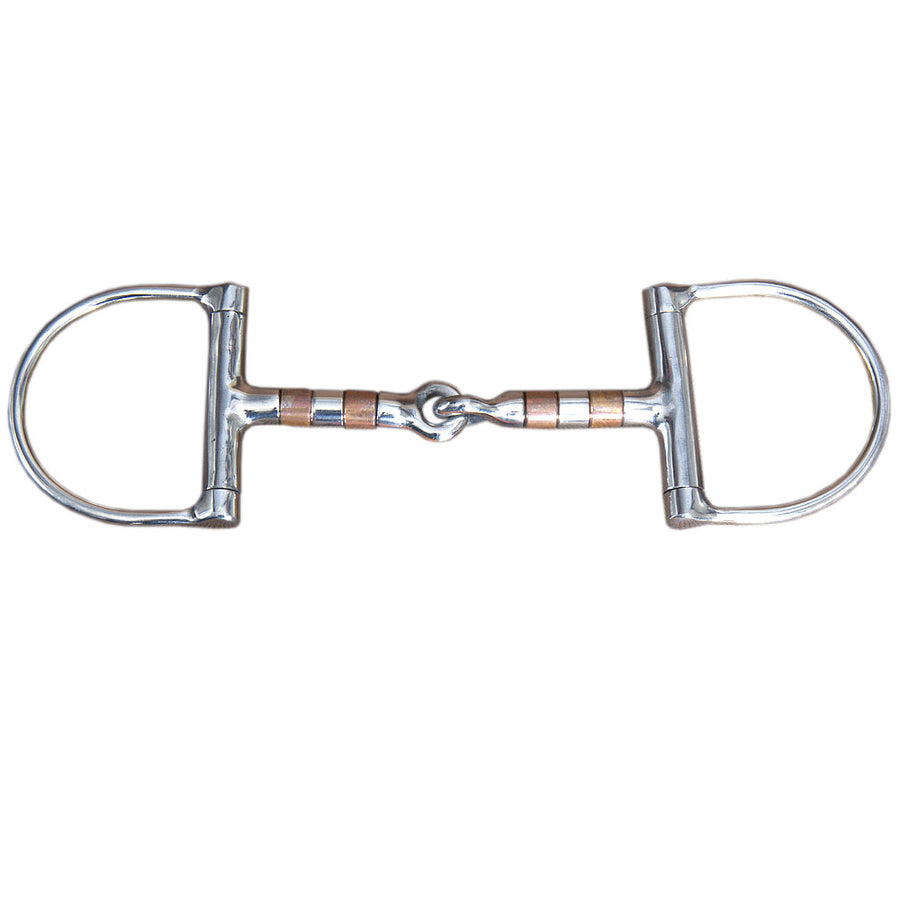 5" Hilason Horse Stainless Steel Mouth Dee Bit W/ Red Copper Ring