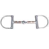 5" Hilason Horse Stainless Steel Horse Mouth Dee Bit W/ Red Copper Ring
