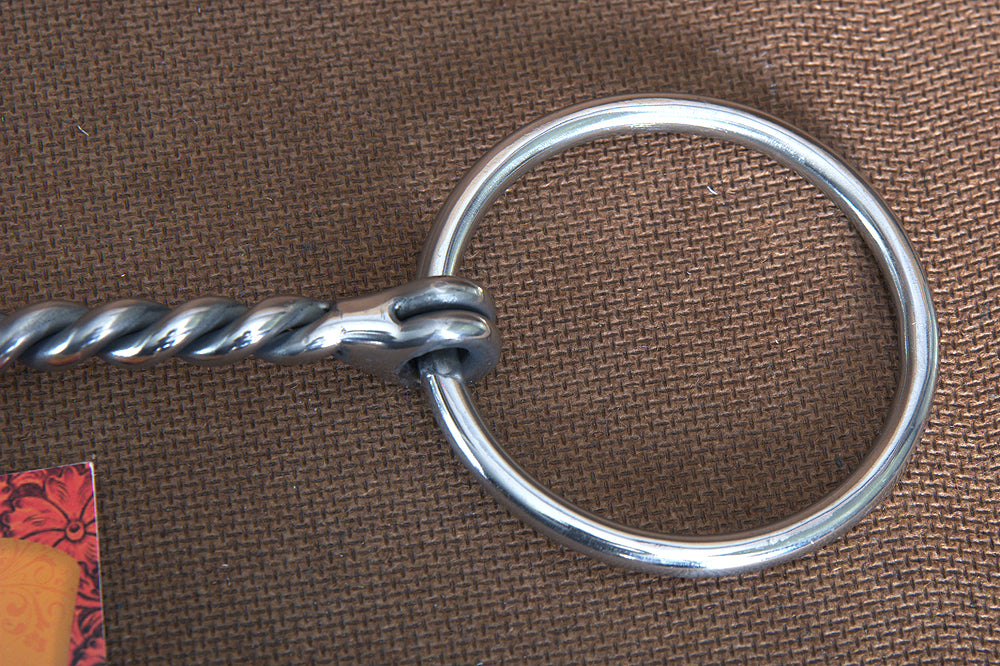 5" Hilason Western Horse Stainless Steel Loose Ring Bit W/ Twisted Wire Mouth