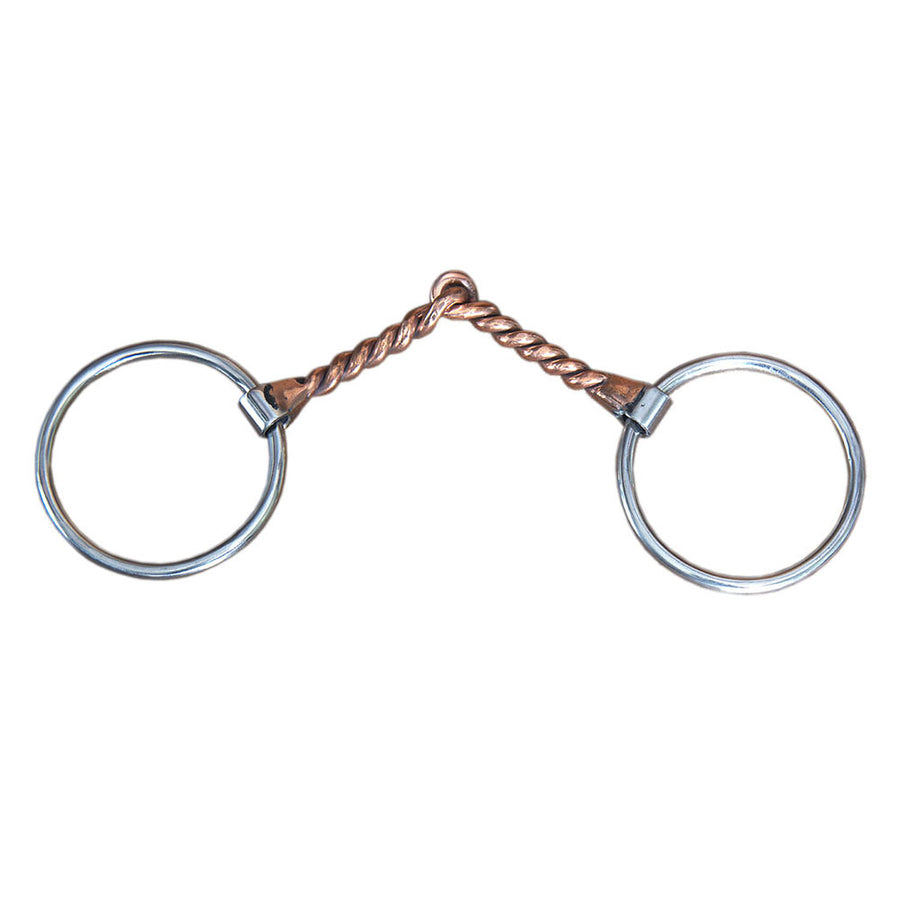 5" Hilason W. Loose Ring H. Bit W/ Twisted Copper Wire Mouth by Hilason – Cowboy and equestrian accessories