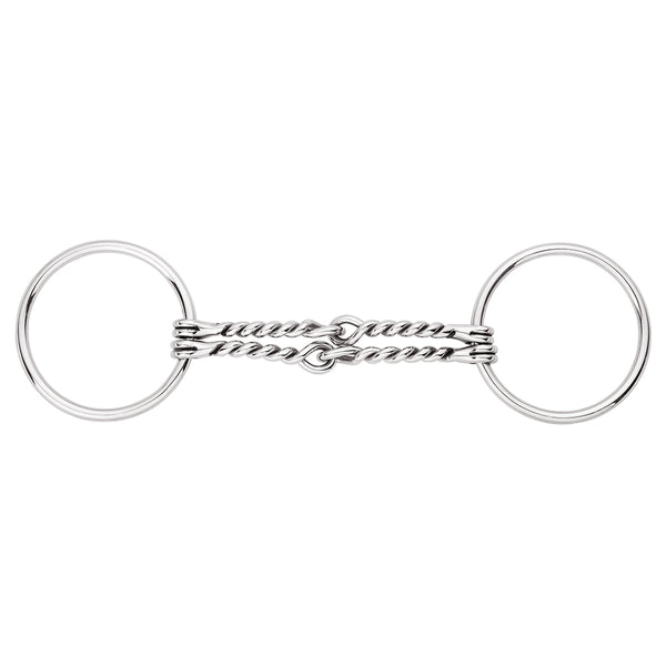 BAR H EQUINE Loose Ring Bit with Double Twisted Steel Wire Mouthpiece by Hilason – Cowboy and equestrian accessories