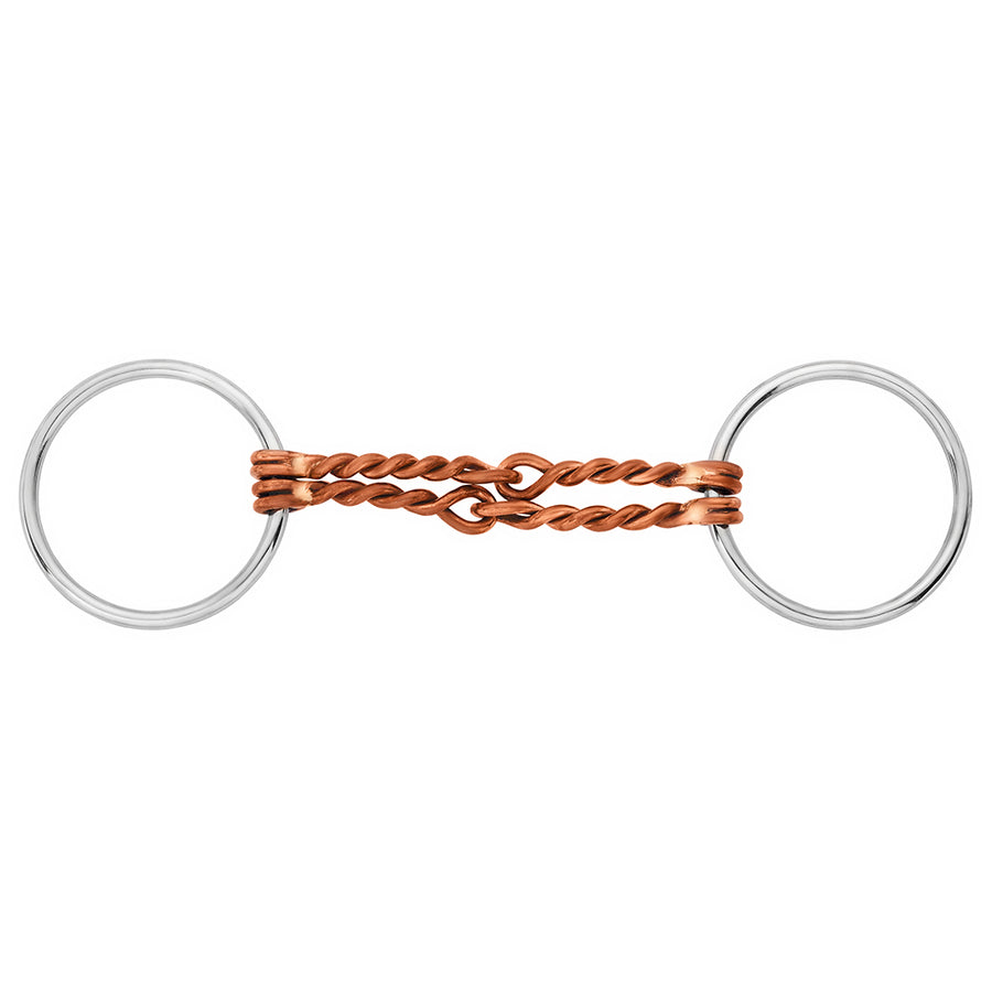 BAR H EQUINE Loose Ring Bit with Double Copper Twisted Wire Mouthpiece - Uhorse