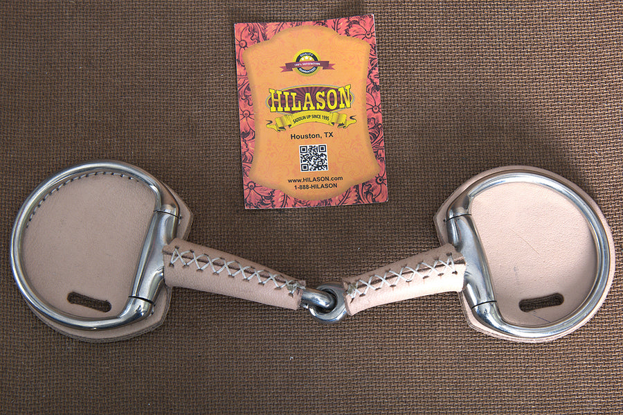 5" Hilason Western Leather Covered Horse Mouth Bit W/ Jointed Steel