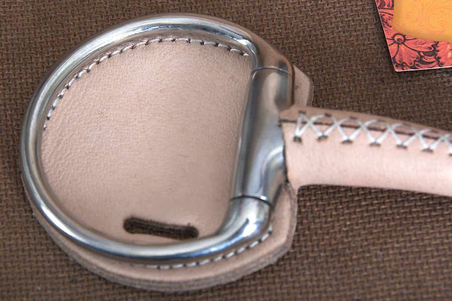 5" Hilason Western Leather Covered Horse Mouth Bit W/ Jointed Steel