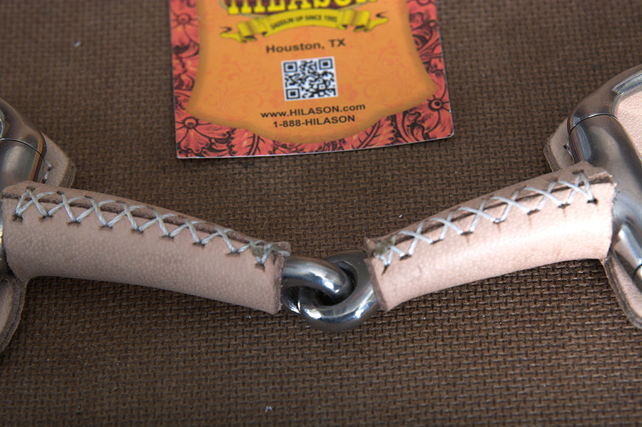 5" Hilason Western Leather Covered Horse Mouth Bit W/ Jointed Steel