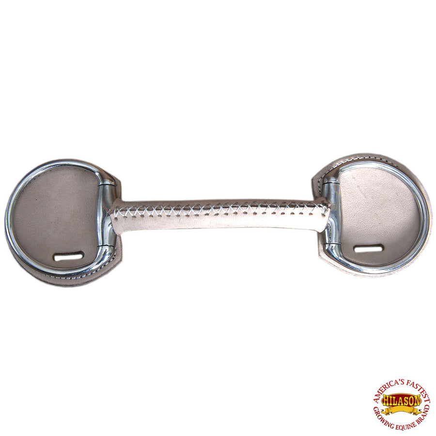 5" Hilason Western Leather Covered Stainless Steel Horse Mouth Bit - Uhorse